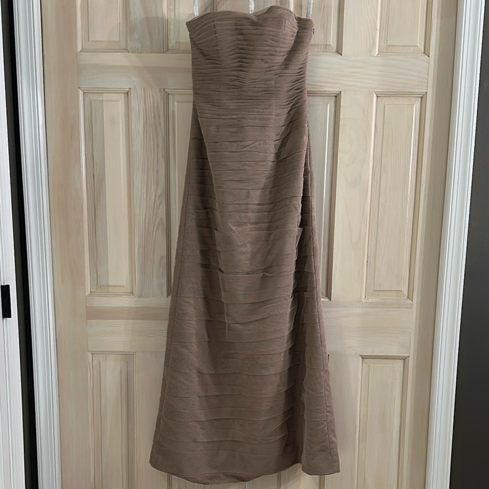 Elegant Strapless light Brown Dress